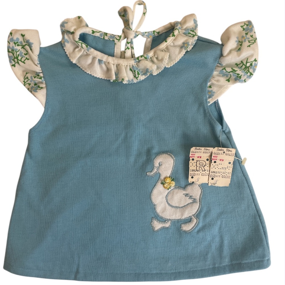 NWT Vintage Baby Girl Easter Top with Duckling from Boston Store 18 months